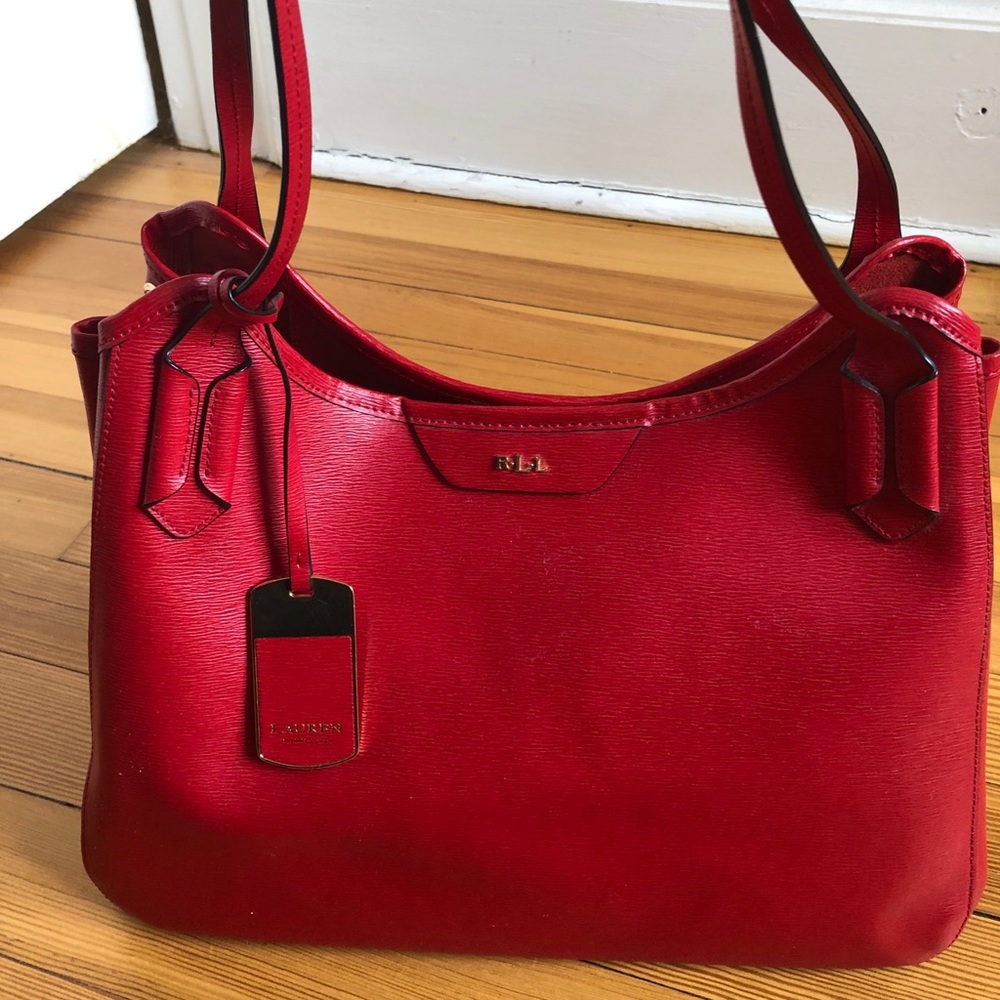 Ralph Lauren Red Leather Handbag